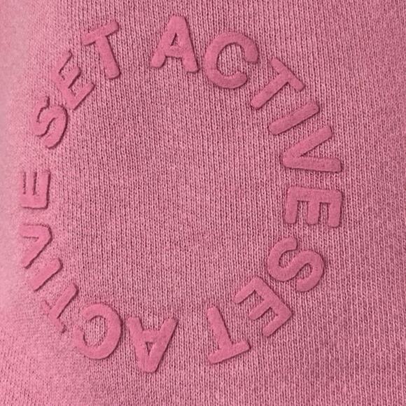 Set Active Pink Fleece Sherpa Lined Pull On High Waisted Sweat Shorts Size S - Picture 4 of 6